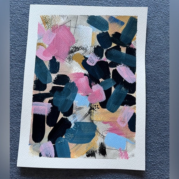 Hand Painted Abstract Art… Set of 4 - Picture 8 of 12